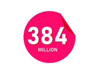 384 million texts on the white background