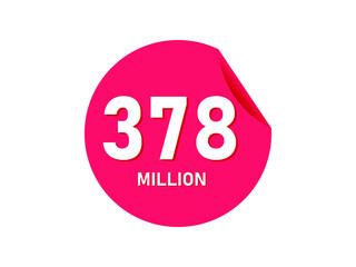 378 million texts on the white background