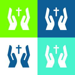 Bless Flat four color minimal icon set