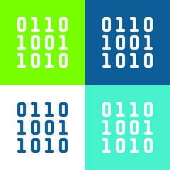 Binary Flat four color minimal icon set
