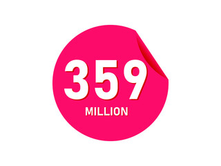 359 million texts on the white background