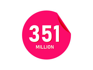 351 million texts on the white background