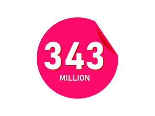 343 million texts on the white background