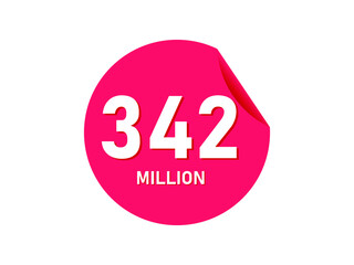 342 million texts on the white background