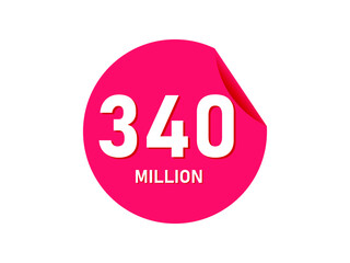 340 million texts on the white background