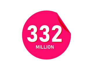 332 million texts on the white background