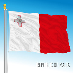 Malta official national flag, European Union, vector illustration