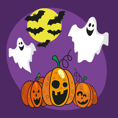 halloween background with pumpkin
