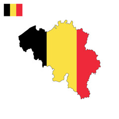 Belgium map vector graphics
