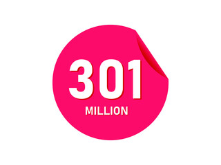 301 million texts on the white background