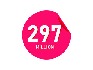 297 million texts on the white background