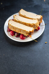 casserole cottage cheese pudding cow or goat milk cake on the table healthy food meal snack copy space food background rustic. top view