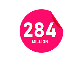 284 million texts on the white background