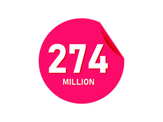 274 million texts on the white background