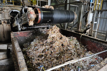 Almaty, Kazakhstan - 07.01.2016 : Technical equipment for waste paper processing