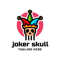 Vector Logo Design Skull Joker. Abstract, emblem, design, concept, logo, logotype, element