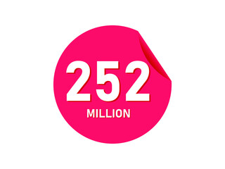 252 million texts on the white background
