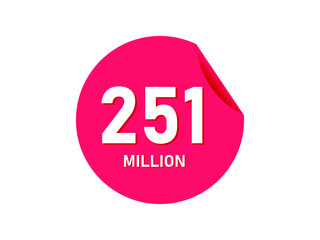 251 million texts on the white background