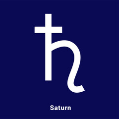 Obraz premium Saturn. Planet symbol. Vector color sign. Astrological calendar. Jyotisha. Hinduism, Indian or Vedic astrology