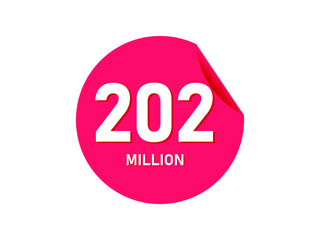 202 million texts on the white background