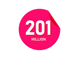 201 million texts on the white background