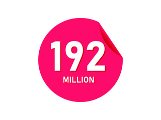 192 million texts on the white background