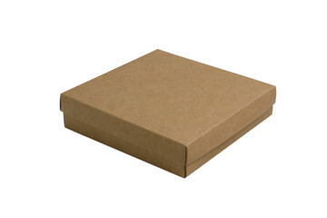 Craft box isolate on a white background. Background with place for text. Delivery and holidays concept.