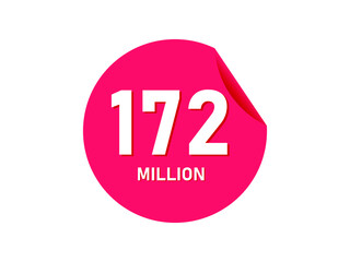 172 million texts on the white background