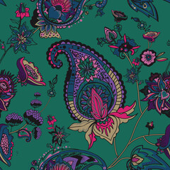 Image of Paisley Turkish Cucumber printed on Printed Glass Splashbacks