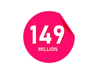 149 million texts on the white background