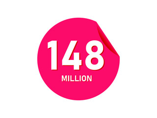 148 million texts on the white background