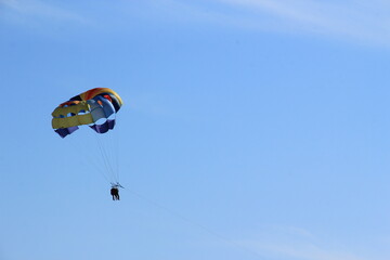 Paraglider high on the air.
