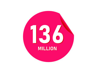 136 million texts on the white background