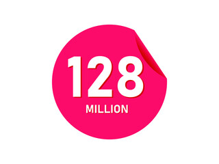 128 million texts on the white background