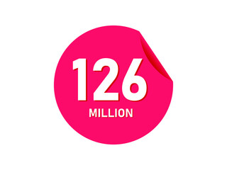 126 million texts on the white background