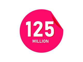 125 million texts on the white background