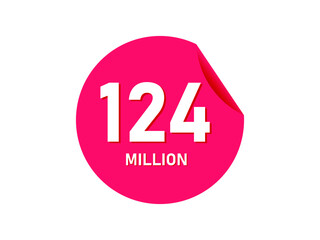 124 million texts on the white background