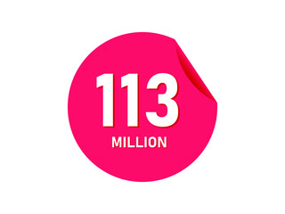 113 million texts on the white background