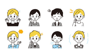 ネガティブな男性のイラスト