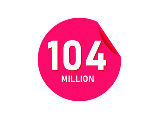 104 million texts on the white background