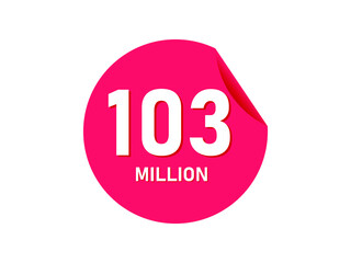 103 million texts on the white background