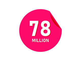 78 million texts on the white background