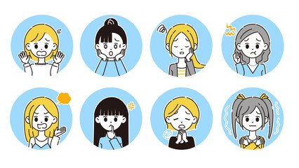 ネガティブな女性のイラスト