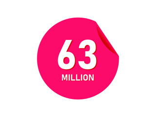 63 million texts on the white background