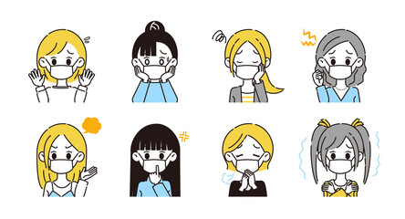 ネガティブな女性のイラスト