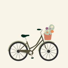 Fototapeta na wymiar Bicycle with basket of flower
