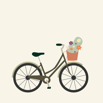 Bicycle with basket of flower