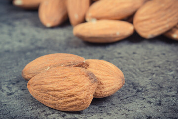 Almonds as source vitamins and minerals. Healthy eating
