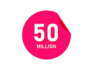 50 million texts on the white background