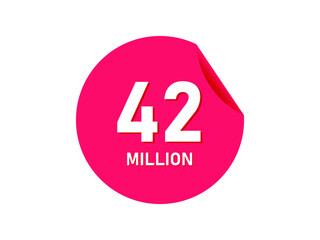 42 million texts on the white background